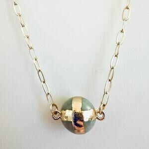 Gold Wrapped Amazonite Ball Necklace